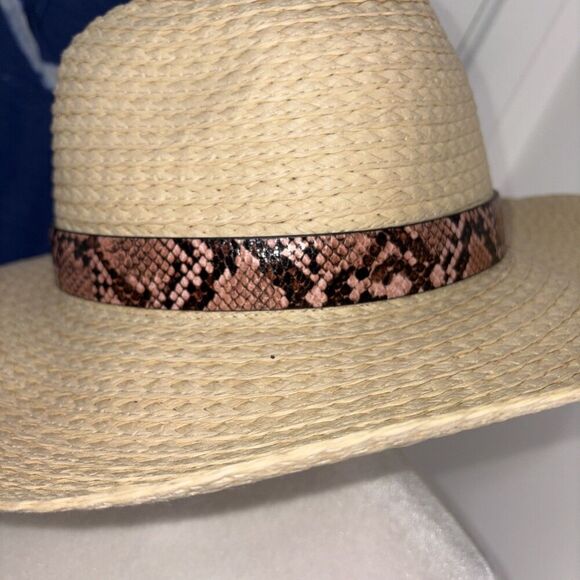 BCBGMaxAzria NWT Women's Snakeskin Band Adjustable Hat Size OS Cowgirl - Picture 4 of 8